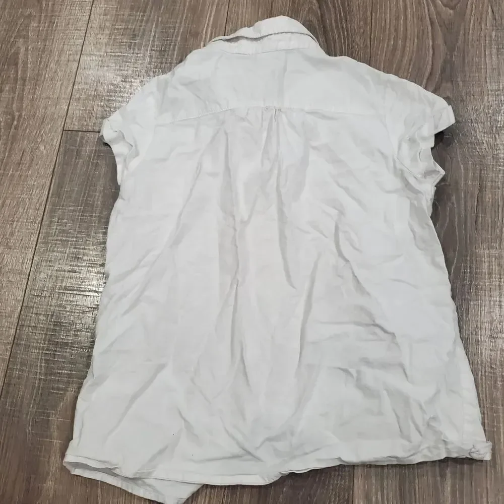Girls Gymboree Button Down Shirt Size 14 White Kids Button-Down Tee
